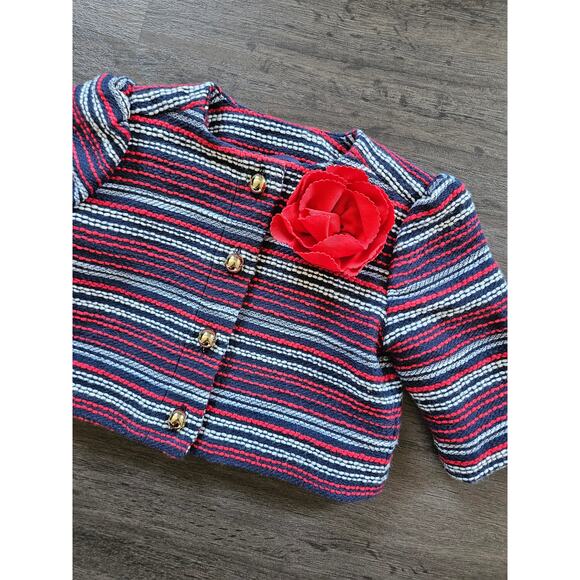 Janie and Jack Baby Girls Boucle Flower Jacket Holiday Size 12-18 Months - Picture 5 of 11